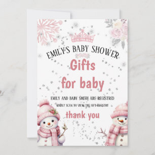 Pretty Watercolor Christmas Flowers Baby Shower Holiday Card