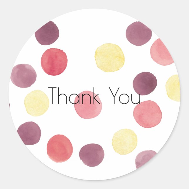 Pretty Watercolor Circle Sticker Customisable (Front)
