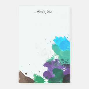 Pretty Watercolor Confetti Splatter Boarder Post-it Notes