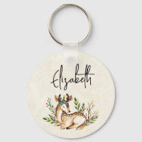 Pretty Watercolor Deer Laying Down Boho