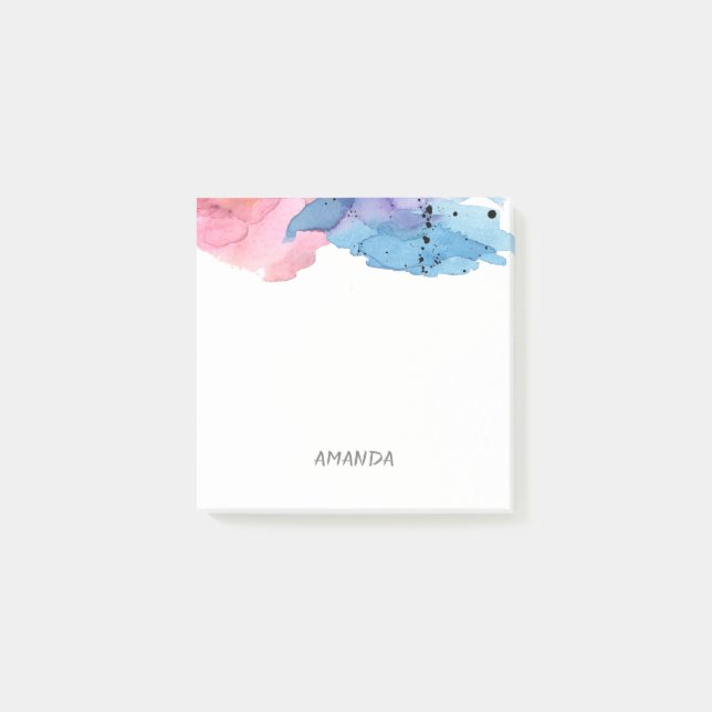 pretty watercolor design custom post it note (Front)