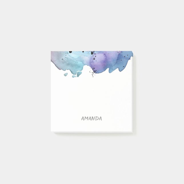 pretty watercolor design custom post it note (Front)