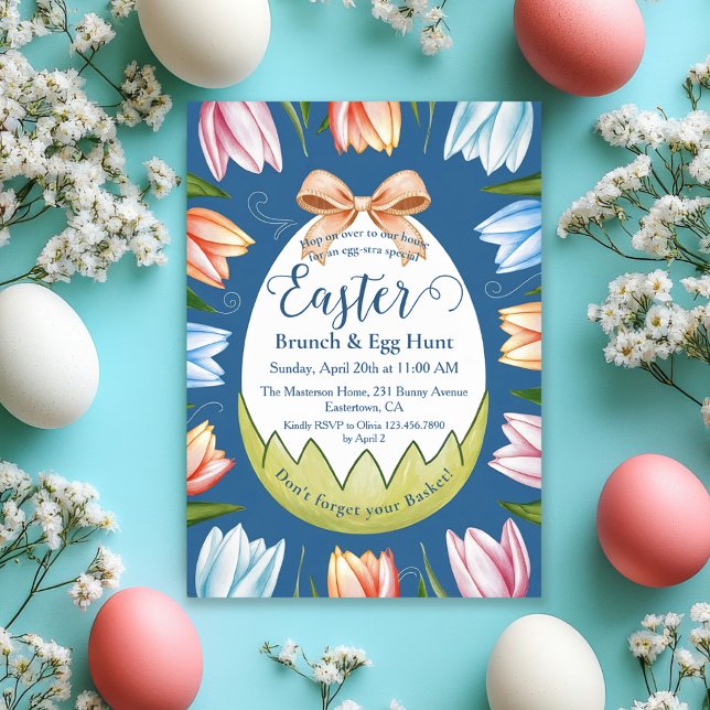 Pretty Watercolor Egg Hunt & Easter Sunday Brunch Invitation (Creator Uploaded)