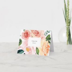 Pretty Watercolor Floral Bridal Shower Thank You Card