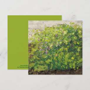 Pretty Watercolor Floral Bush Graphic Art Painting Card