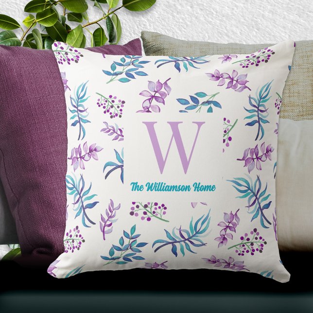 Pretty Watercolor Floral Garden Personalized  Cushion (Creator Uploaded)