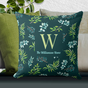 Pretty Watercolor Floral Garden Personalized Cushion