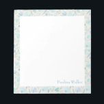 Pretty Watercolor Floral Pattern in Blue Name Notepad<br><div class="desc">A pretty floral pattern of cute flowers painted with watercolors in shades of blue,  personalised with your name. Please contact me with any questions or requests.</div>