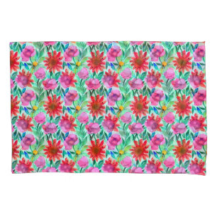 Pretty Watercolor Floral  Pillowcase