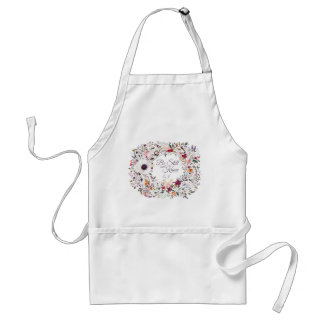 Pretty Watercolor Floral Scripture Monogram Standard Apron
