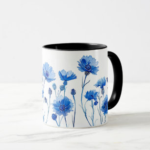 Pretty Watercolor Floral Wildflower Cornflower Mug