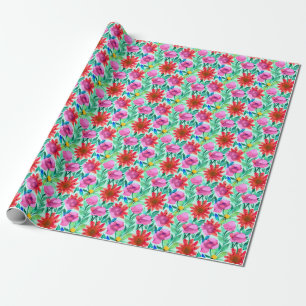 Pretty Watercolor Floral  Wrapping Paper