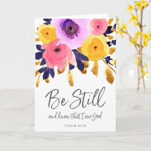 Pretty Watercolor Florals   Scripture Verse Card