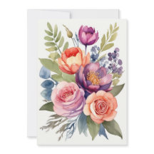 Pretty Watercolor Flower Floral Assortment Bouquet