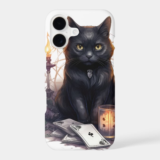 PRETTY WATERCOLOR HALLOWEEN BLACK KITTEN iPhone CASE (Back)