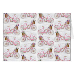 Pretty watercolor hand paint vintage bicycle