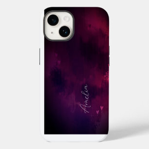Pretty Watercolor Heart Personalised iPhone 14 Case