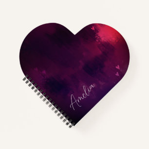 Pretty Watercolor Heart Personalized Notebook