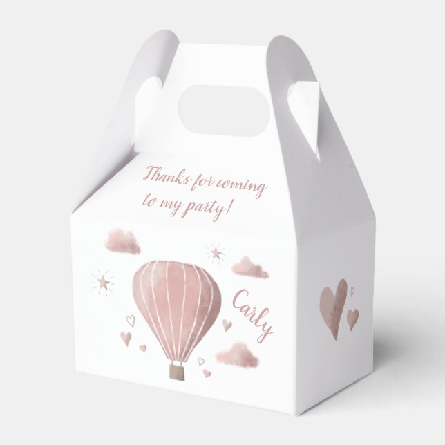 Pretty Watercolor Hot Air Balloon Favour Box (Front Side)