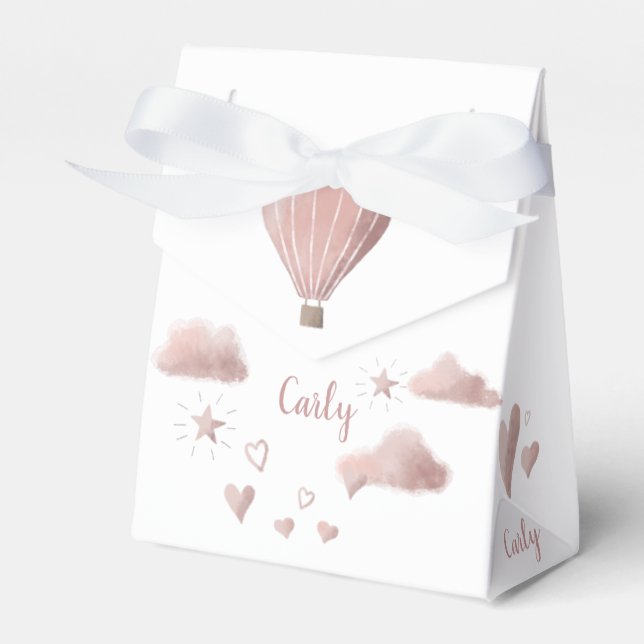 Pretty Watercolor Hot Air Balloon Favour Box (Front Side)