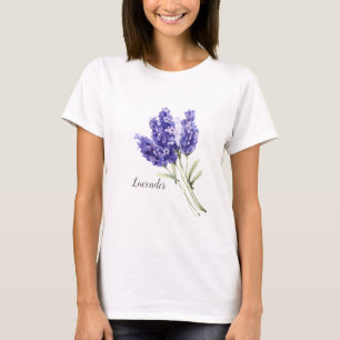 Pretty Watercolor Lavender Flowers T-Shirt