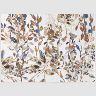 Pretty Watercolor Leaves Berries Floral Tissue Paper