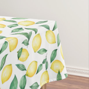 Pretty Watercolor Lemon Citrus – Summer Kitchen Tablecloth