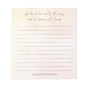 Pretty Watercolor Motivational Quote Name Notepad