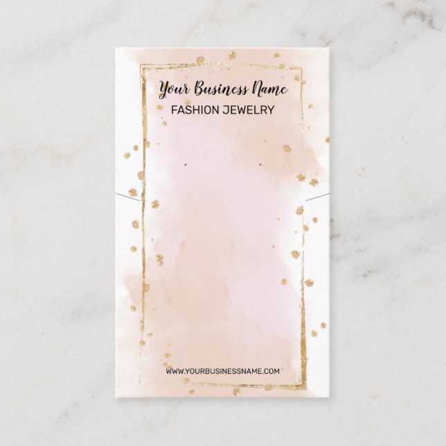 Pretty Watercolor Necklace Earring Display Card (Front)