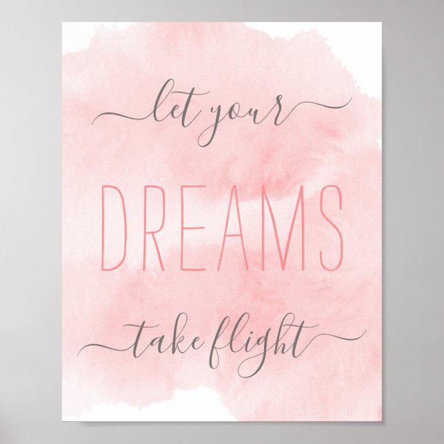 Pretty Watercolor Nursery Decor Baby Girl (Front)