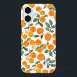 Pretty Watercolor Orange Citrus Botanical Pattern iPhone 16 Case<br><div class="desc">Stylish fruit pattern watercolor paintings with oranges and leaves.</div>