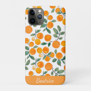 Pretty Watercolor Orange Citrus Personalised Case-Mate iPhone Case