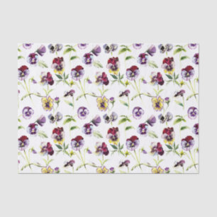 Pretty Watercolor Pansies Pattern Tissue Paper