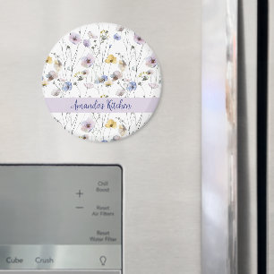 Pretty Watercolor Pansies Personalised Magnet