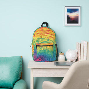 Pretty Watercolor pastel coloured rainbow  Printed Backpack