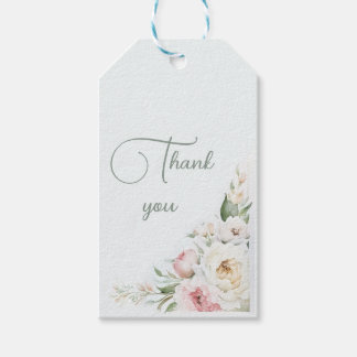 Pretty watercolor peonies, WEDDING ANNIVERSAR Gift Tags