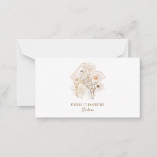 Pretty Watercolor Rustic Pressed Flowers Gardener Card
