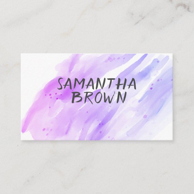 pretty watercolor stripes custom business cards (Front)