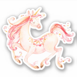 Pretty watercolor unicorn sticker