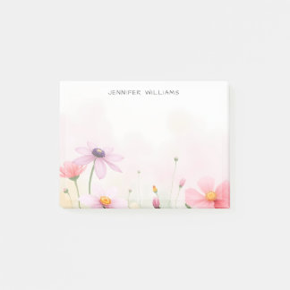 Pretty Watercolor Wildflowers Meadow Post-it Notes