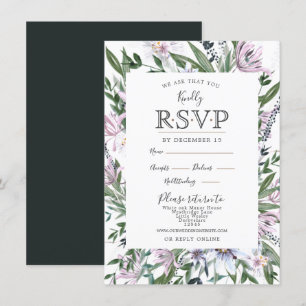 Pretty watercolour floral border invitation