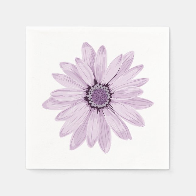 Pretty Watercolour Gerbera Napkin (Front)