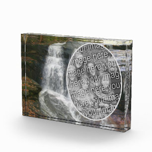 Pretty Waterfall Oil Painting Add Your Own Photo Block