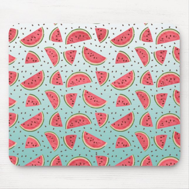 Pretty watermelon slices and seeds pattern mouse mat (Front)