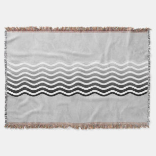 Pretty Waves grey gradients + your backgr. & idea Throw Blanket