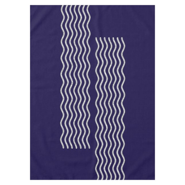 Pretty Waves silver + your backgr., text & ideas Tablecloth (Front)