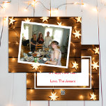 Pretty Weathered Wood and Star Lights Christmas  Holiday Card<br><div class="desc">Personalised Christmas cards. Pretty weathered wood background with illuminated star lights Christmas cards. Add your photo in the personalise area.</div>