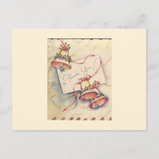 Pretty Wedding Bells Thank You Card (Front)