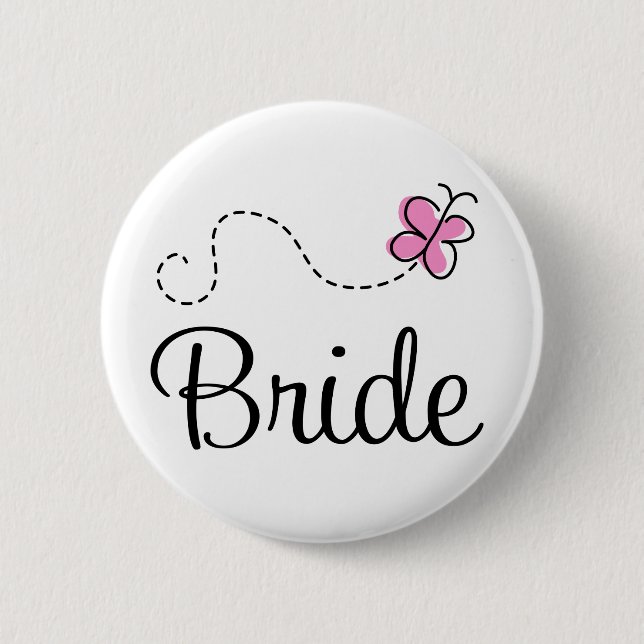Pretty Wedding Day Bride Button (Front)