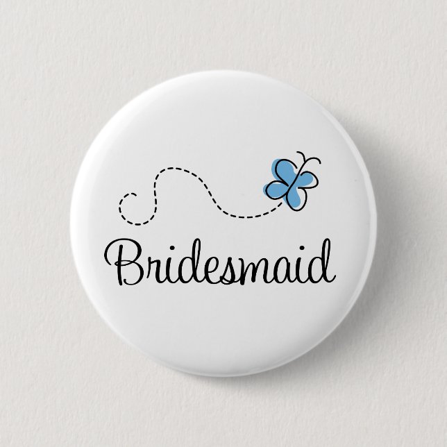 Pretty Wedding Day Bridesmaid Blue Button (Front)